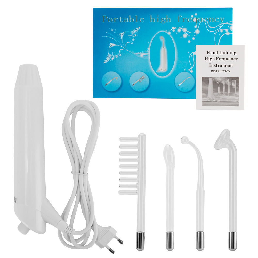 4-in-1 Beauty Massage Vibrator Therapy Galvanic Portable High Frequency Facial Machine High Frequency Wand插图5