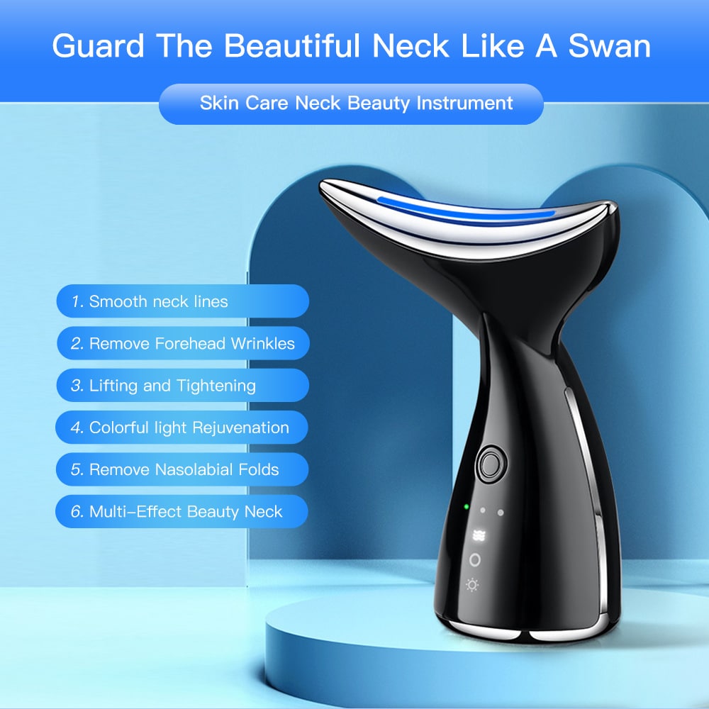 V Shape Neck Beauty Device Wrinkle Remover Heat EMS Care Therapy Slimming Machine Skin Firming Face & Neck Lifting Massager插图1