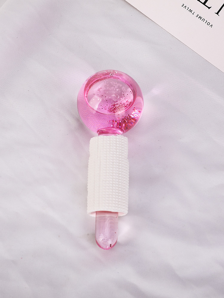 Pink Glitter Balls Beauty Tools Face Cooling Eye Care Body Care Calming & Lifting Glass Ice Balls Face Massager Ice Roller插图6