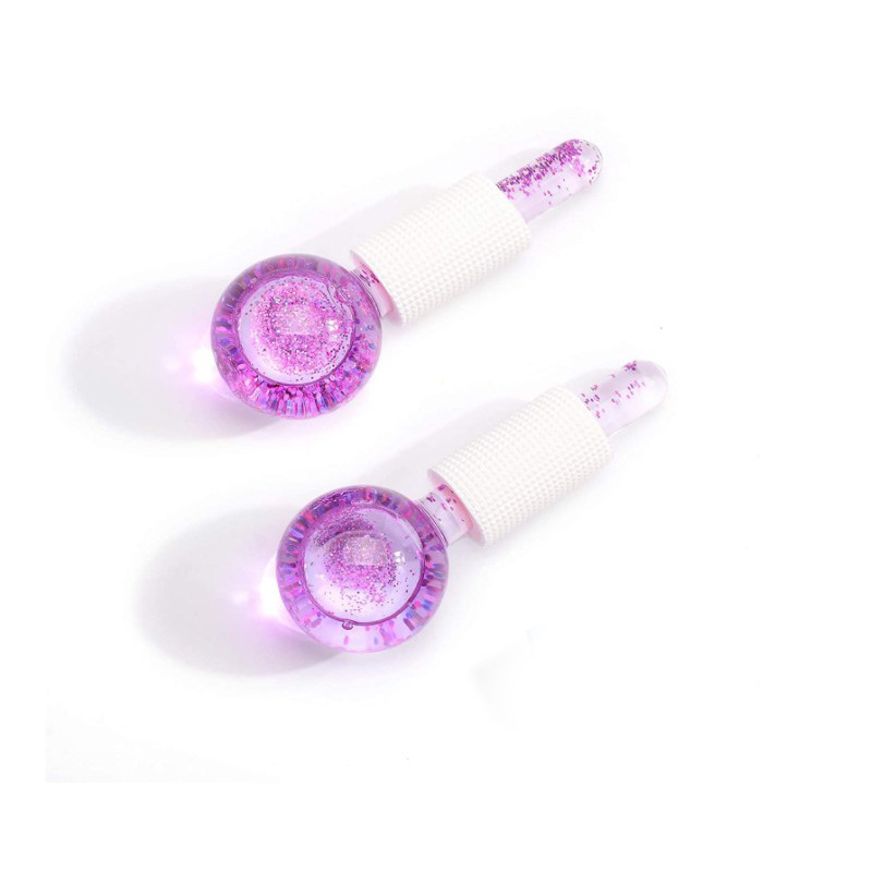 Glitter Ball Pink Beauty Tool Facial Cooling Eye Body Skin Care Lift Glass For Ice Globes Ice Roller Face Massager插图4