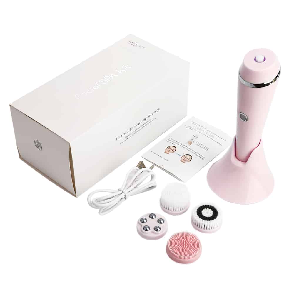 4-in-1 Deep Face Cleansing Waterproof Exfoliating Sonic Cleaning Brushes Beauty Spin Electric Facial Cleansing Brush插图6