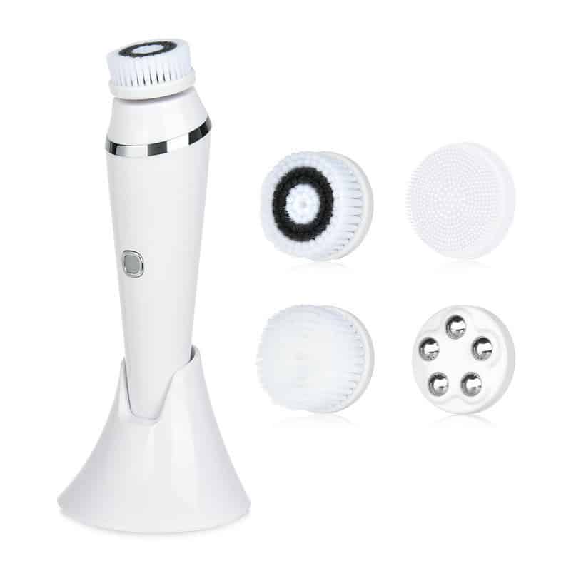 4-in-1 Deep Face Cleansing Waterproof Exfoliating Sonic Cleaning Brushes Beauty Spin Electric Facial Cleansing Brush插图9