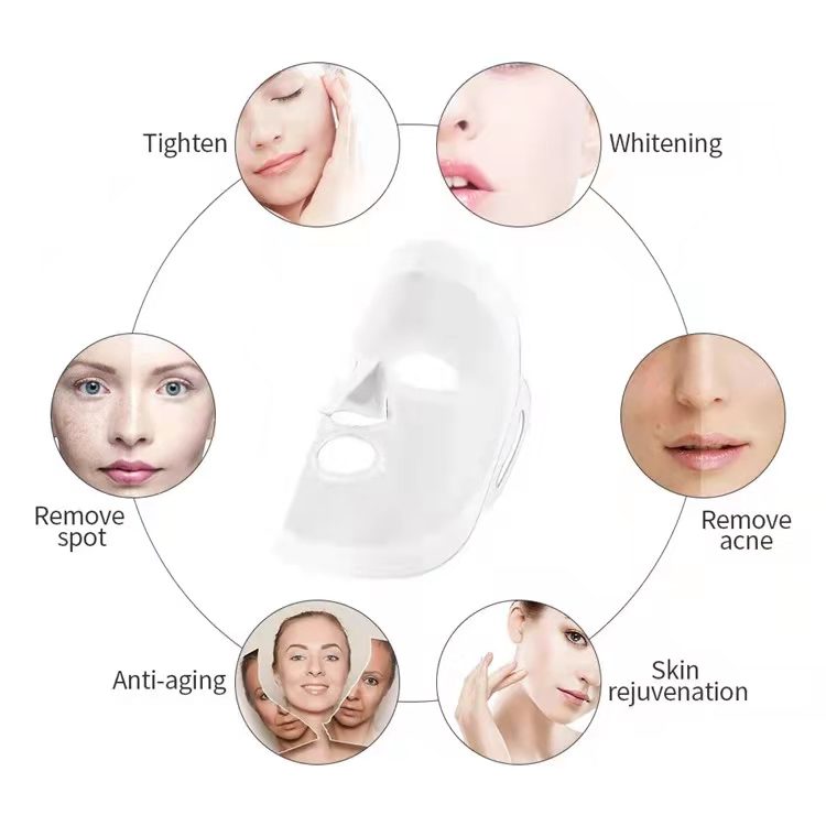 3&7 Color Portable Rechargeable Electric Photon Therapy PDT Facial Masks Light Skin Beauty Silicon Led Face Mask插图