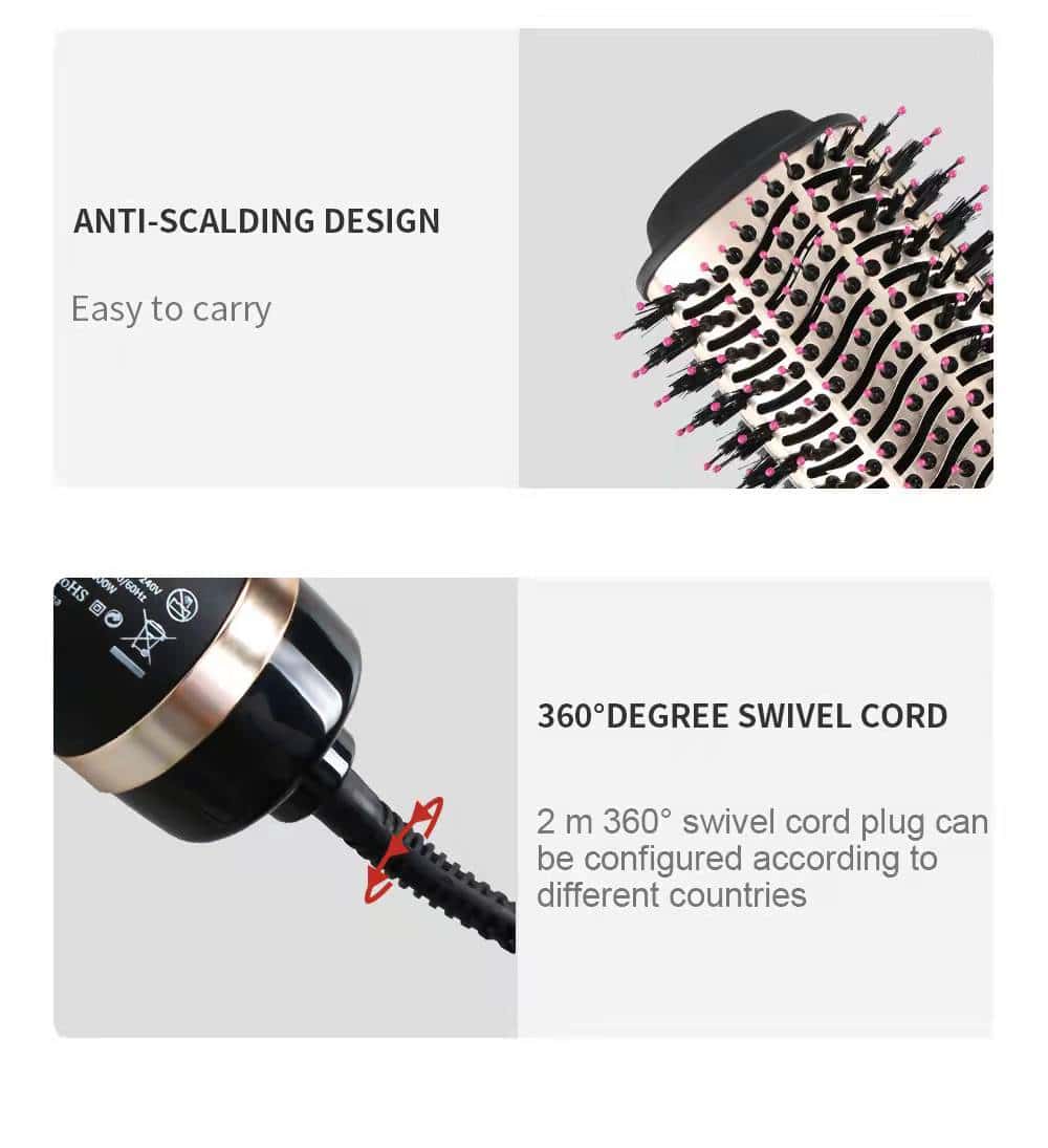 Professional One Step Dryer Volumizer Hot Air Brush Hair Dryer Brush Salon Negative Ion Ceramic Electric Blow Dryer插图1