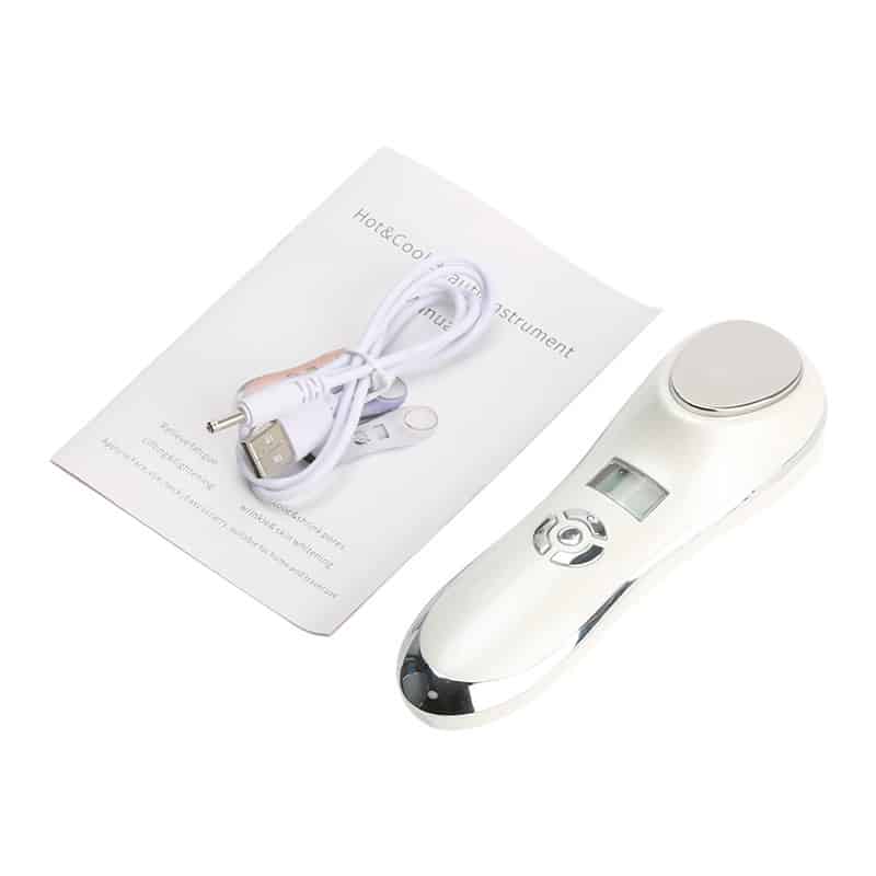 Cool Warm Galvanic Beauty Instrument Hot And Cold Hammer Facial Machine For Home Use Ultrasonic EMS Massager插图6