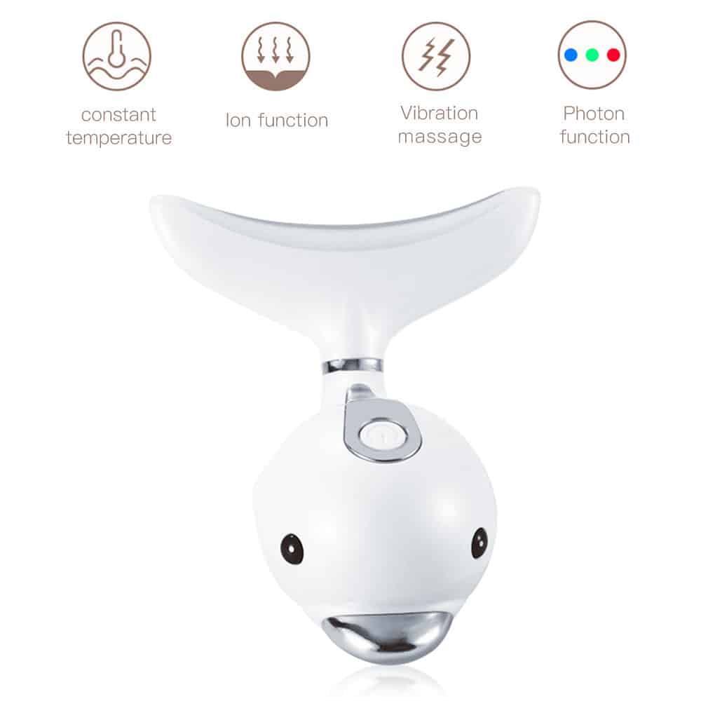Microcurrent Neck Beauty Lifting Device Vibrating LED Light Technology Skin Firming Wrinkle Remover Face & Neck Massager插图