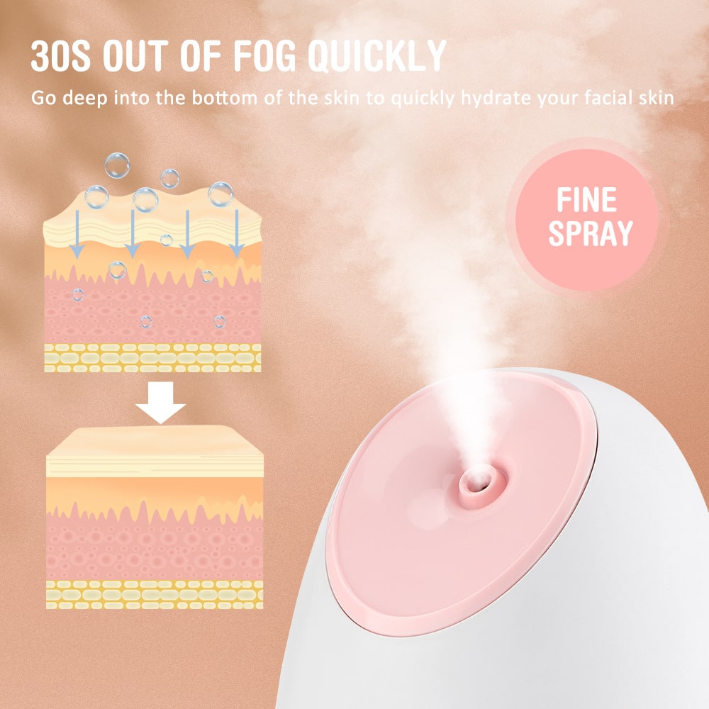 Skin Rejuvenation Heating Facial Moisturizing Fruits and Vegetables Beauty Ionic Facial Spray Nano Mist Face Steamer插图2