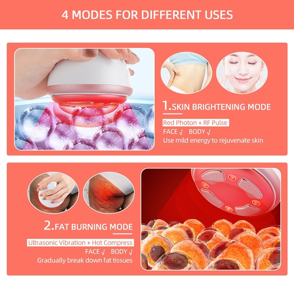 OEM Beauty Phototherapy Vibrating Massager Heating Pulse Current Reshap Sonic Weight Loss RF Body Slimming Machine插图5