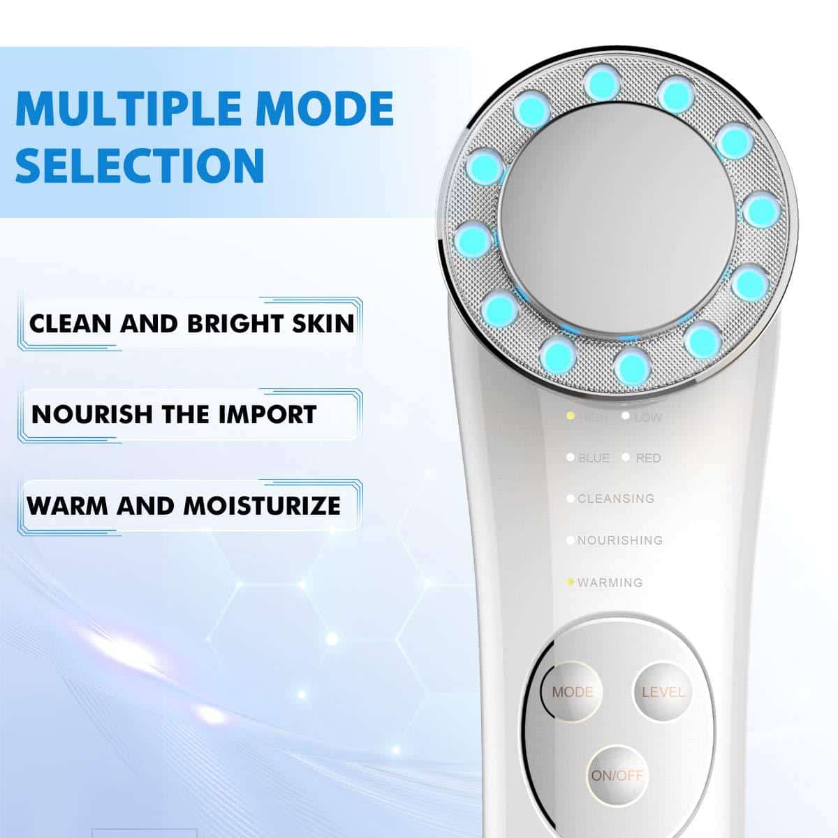 Home Use 5 in 1 Multifunctional Light Skin Care Device Microcurrent Ion Heat Lift Firming Face Massage Beauty Equipment插图3