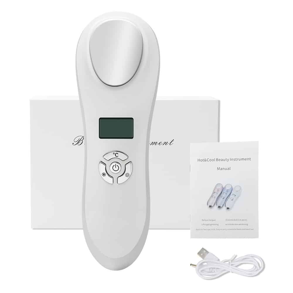 Cool Warm Galvanic Beauty Instrument Hot And Cold Hammer Facial Machine For Home Use Ultrasonic EMS Massager插图
