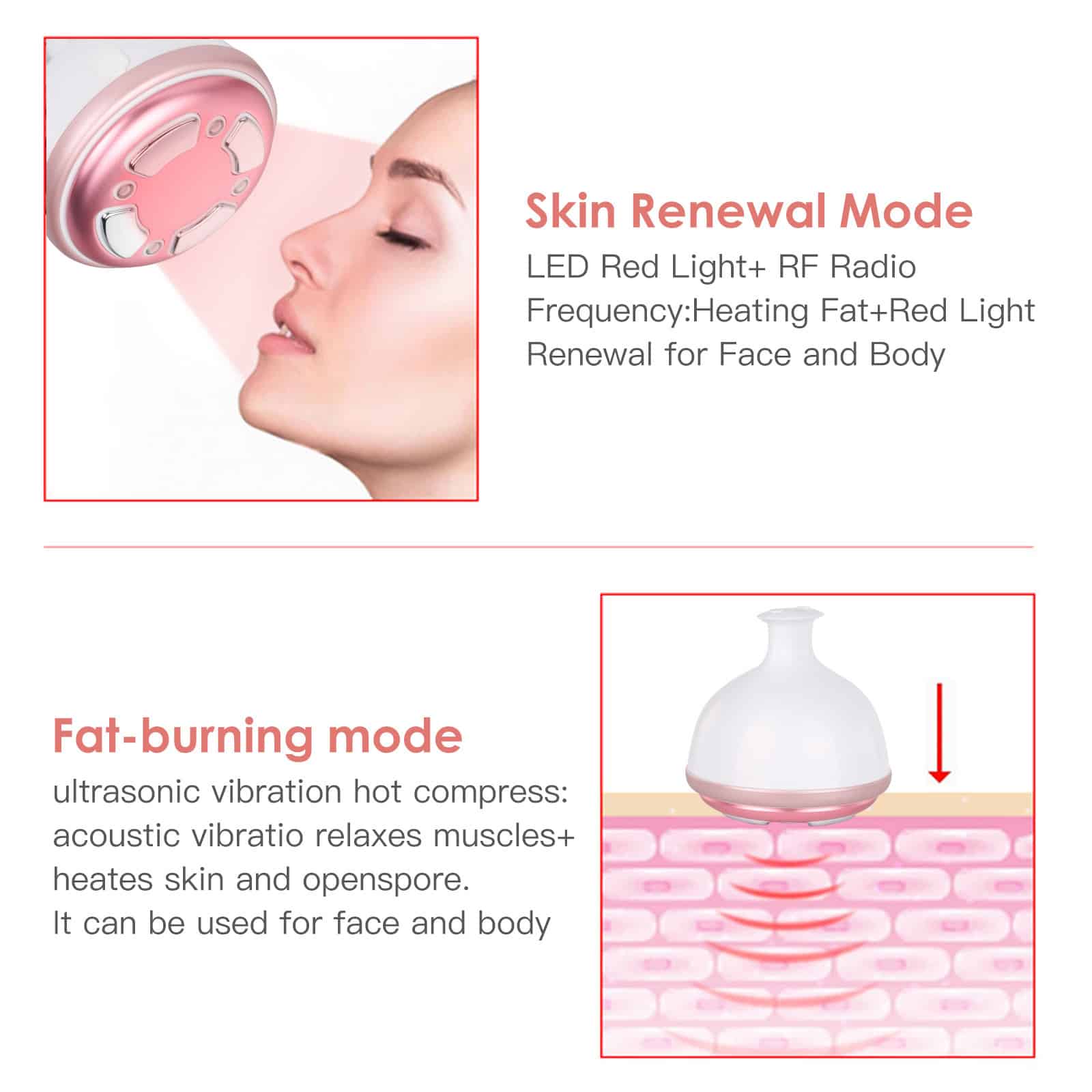 OEM Beauty Phototherapy Vibrating Massager Heating Pulse Current Reshap Sonic Weight Loss RF Body Slimming Machine插图9