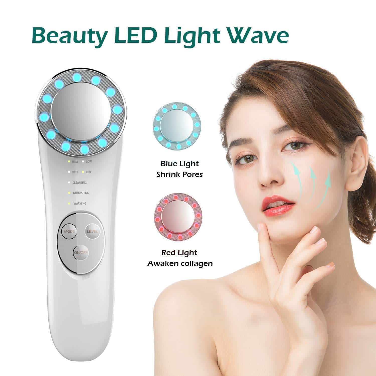 Home Use 5 in 1 Multifunctional Light Skin Care Device Microcurrent Ion Heat Lift Firming Face Massage Beauty Equipment插图5