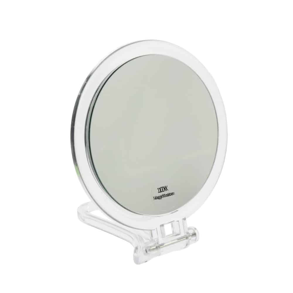 HD Portable Fold Mirror Makeup Silver White Set Intelligent Vanity Table With LED Light Makeup Mirror插图2