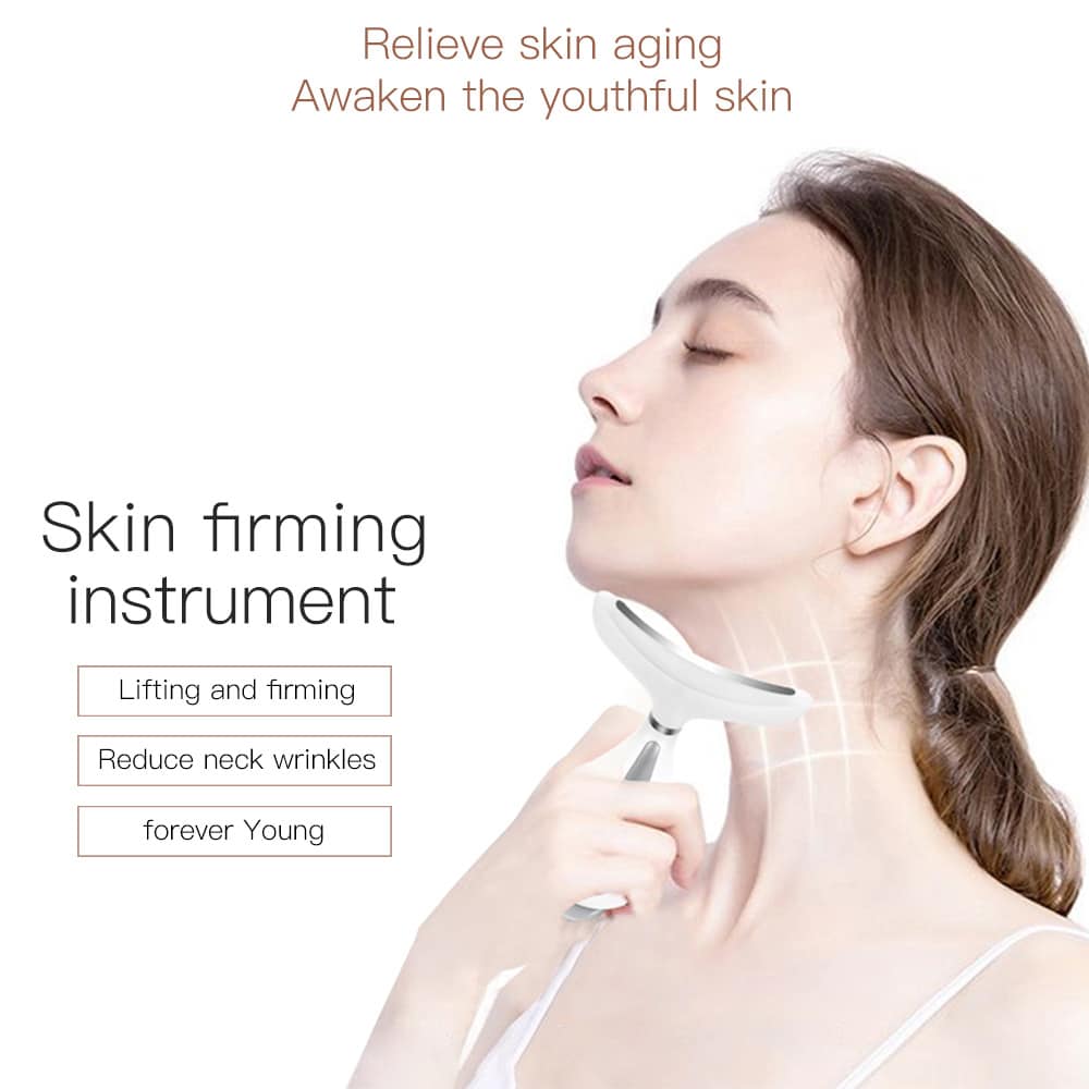 Microcurrent Neck Beauty Lifting Device Vibrating LED Light Technology Skin Firming Wrinkle Remover Face & Neck Massager插图4