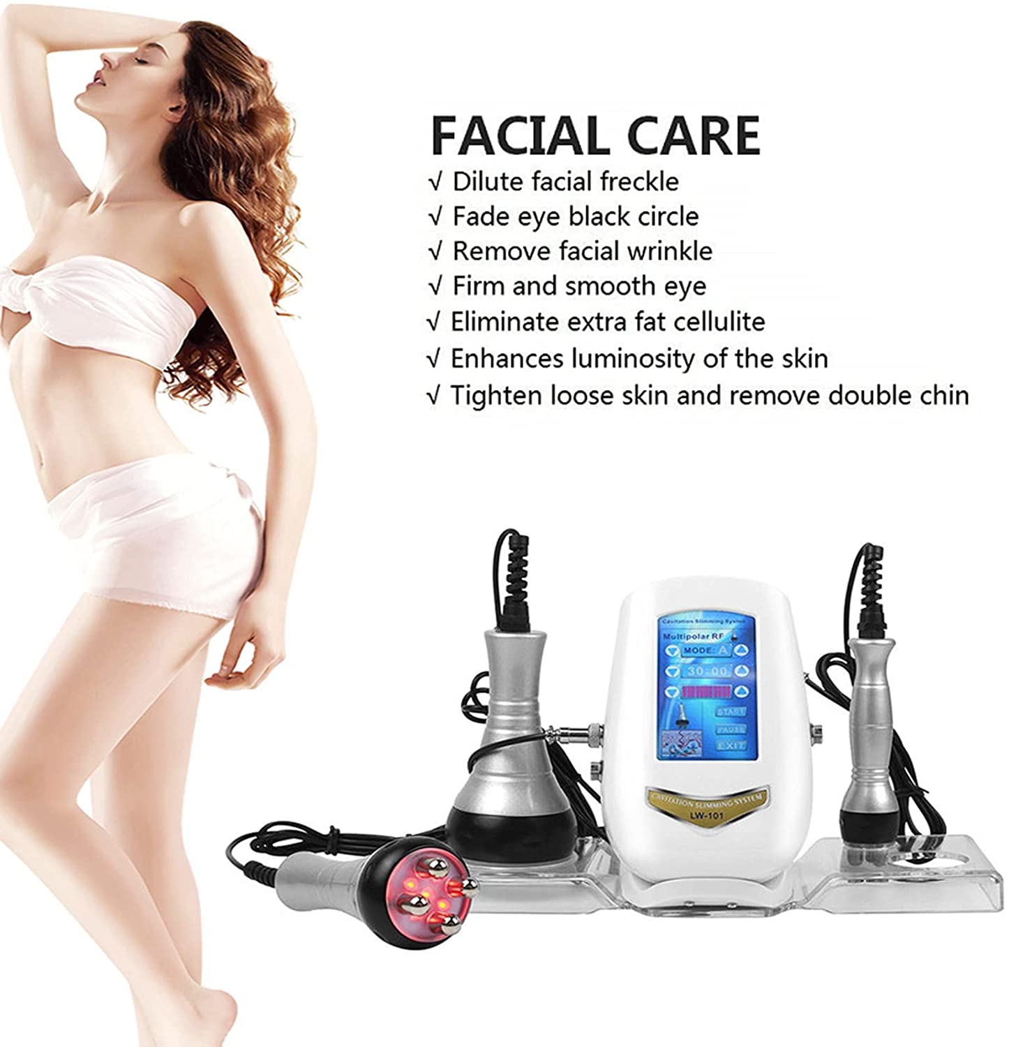 Ultrasionc Beauty Skin Care Weight Loss 40K Vacuum Cavitation System Cellulite Removal Rf Body Slimming Machine插图2