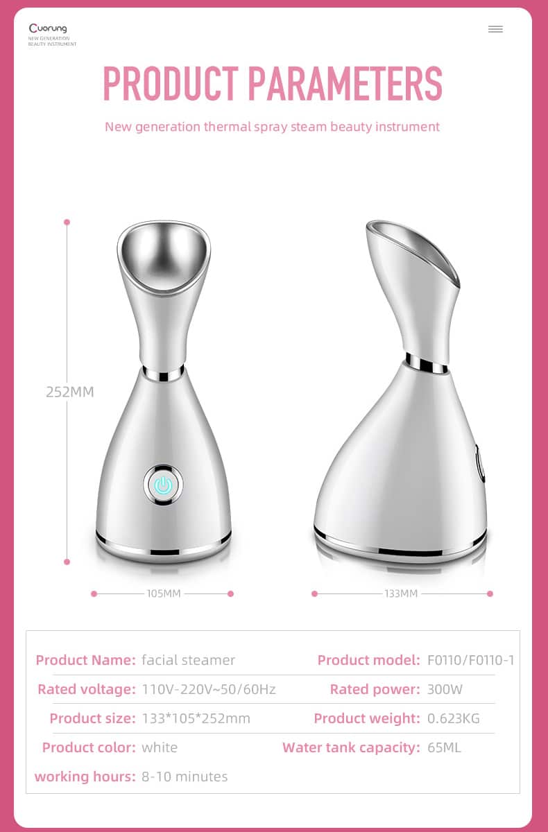 Electric Beauty Home Use Humidifier Hot Selling Amazon Spray Spa Nano Mist Face Steamers Custom Ionic Facial Steamer插图7