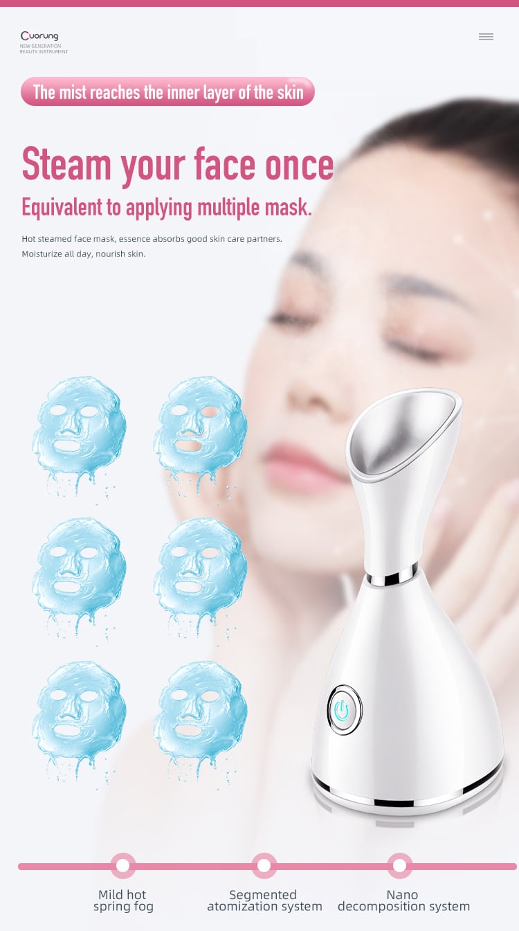 Electric Beauty Home Use Humidifier Hot Selling Amazon Spray Spa Nano Mist Face Steamers Custom Ionic Facial Steamer插图2