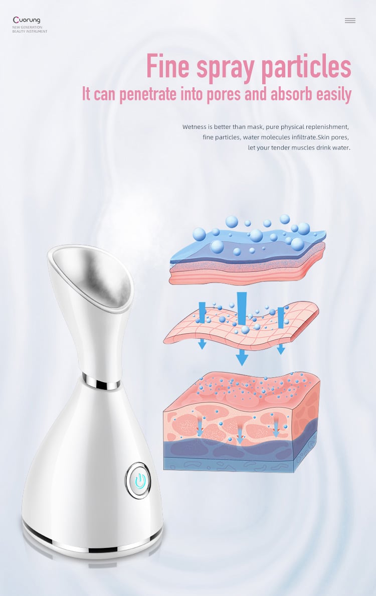 Electric Beauty Home Use Humidifier Hot Selling Amazon Spray Spa Nano Mist Face Steamers Custom Ionic Facial Steamer插图3