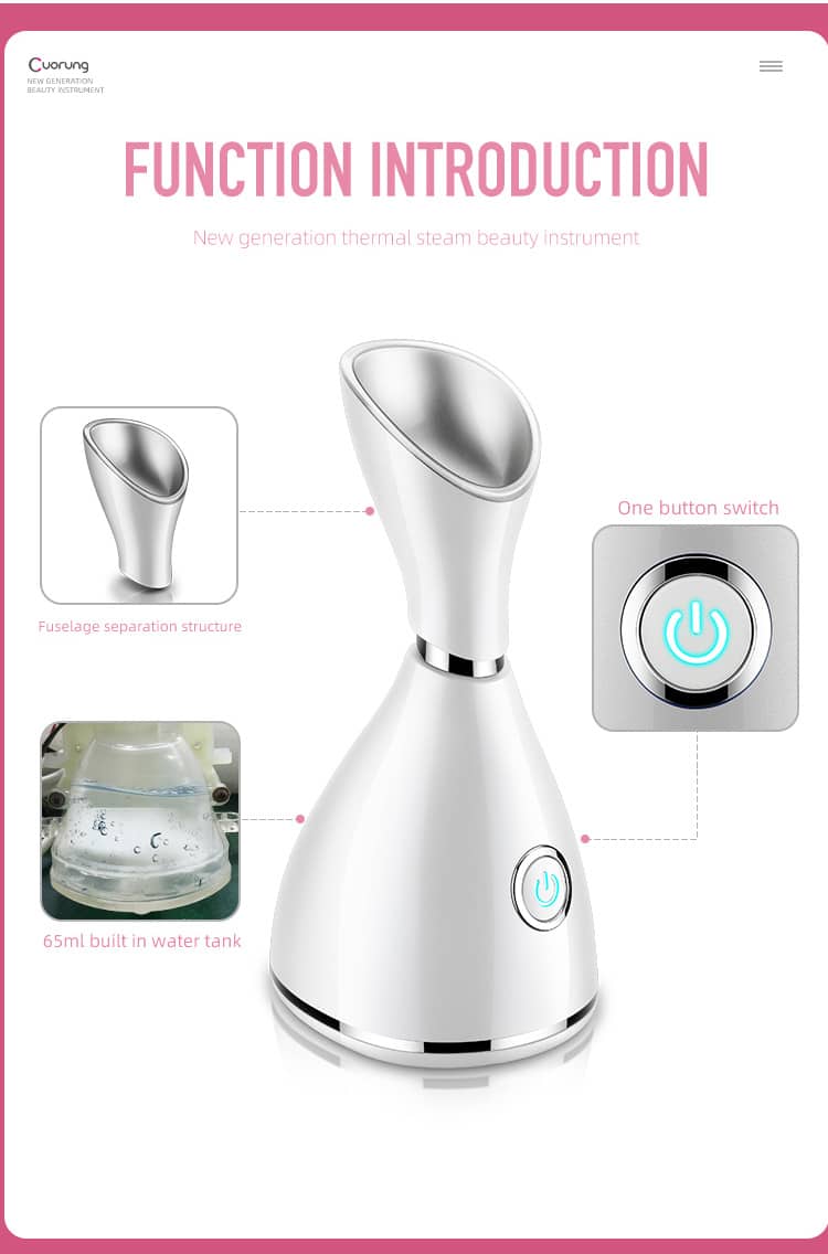 Electric Beauty Home Use Humidifier Hot Selling Amazon Spray Spa Nano Mist Face Steamers Custom Ionic Facial Steamer插图6