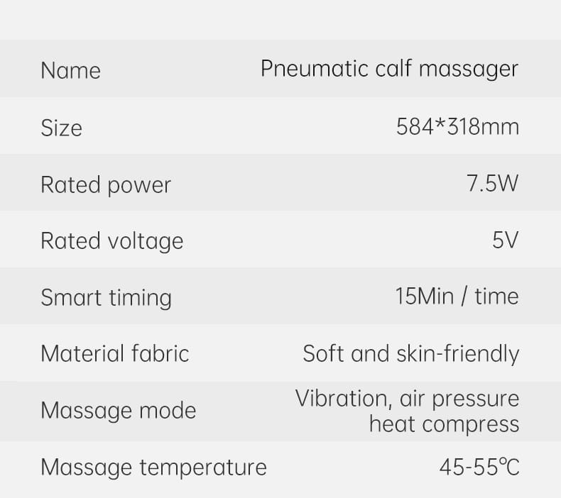 Smart with Heat Leg Massage for Circulation and Relaxation Tablet Foot Machine Air Compression Leg Massager插图14
