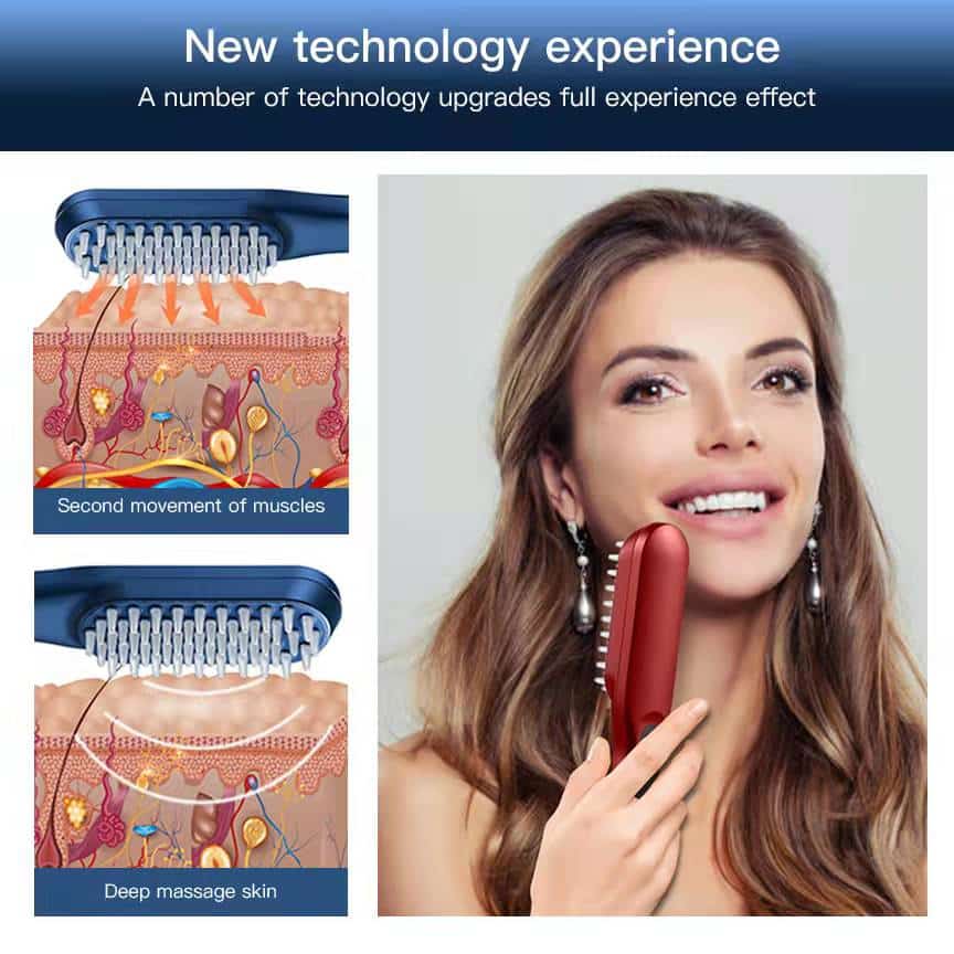 Professional Laser Head Scalp Beauty Massager Electric Electric Hair Brusher Ionic Hot Comb Hair Straightener Brush插图4