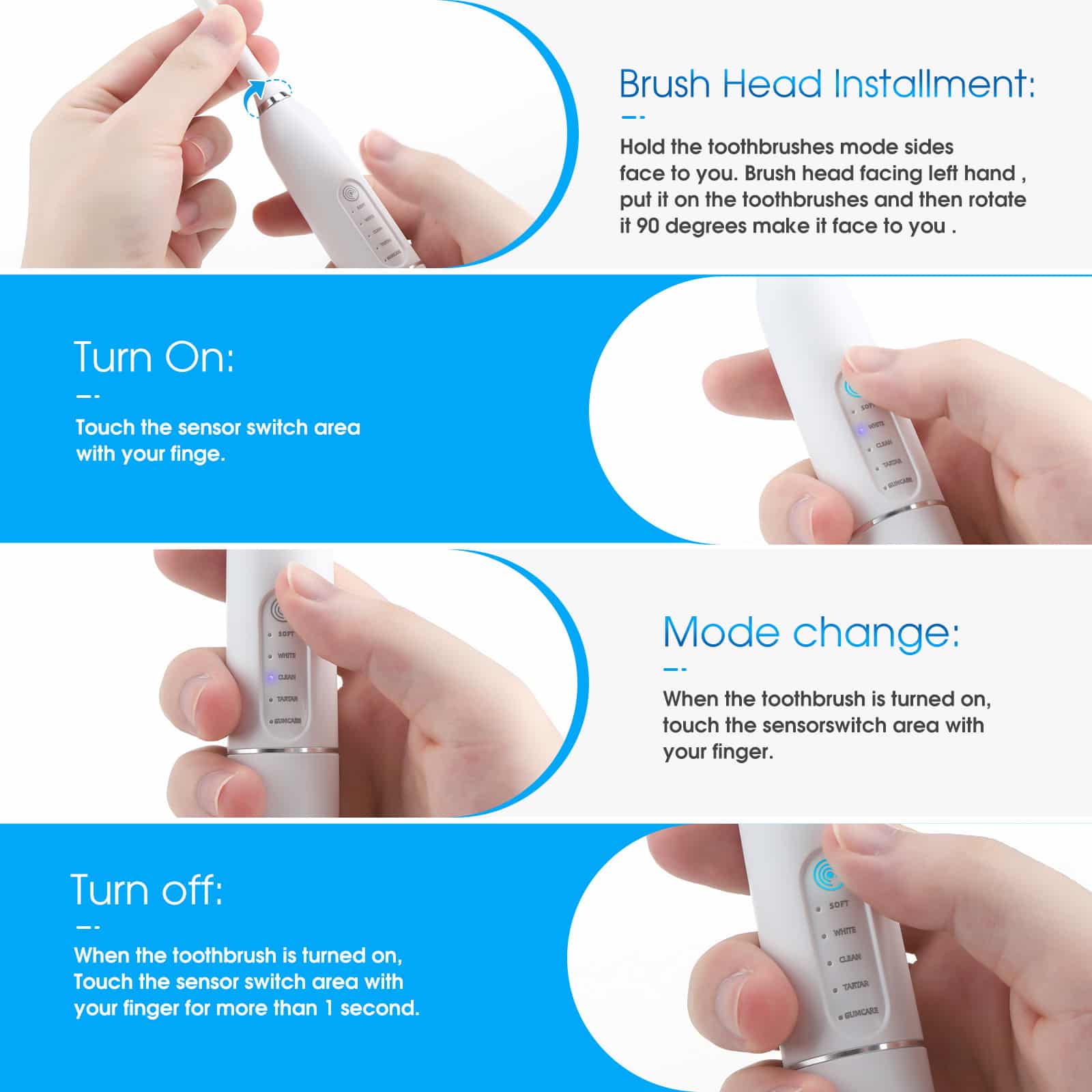 Multifunctional Tooth Cleaner Pick Ultrasonic Teeth Whitening Machine Remove Dental Scaler Waterproof Electric Tooth Brush插图6