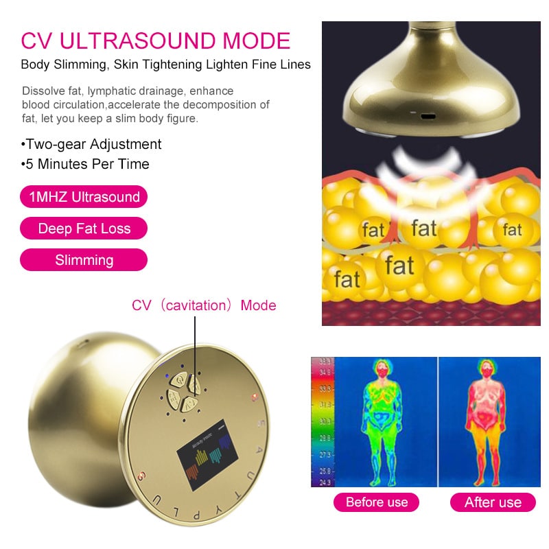 Fat Burning Device Ultrasonic Cavitation LED Light Technology Lift Beauty Radio Frequency Body Slimming Machine插图6