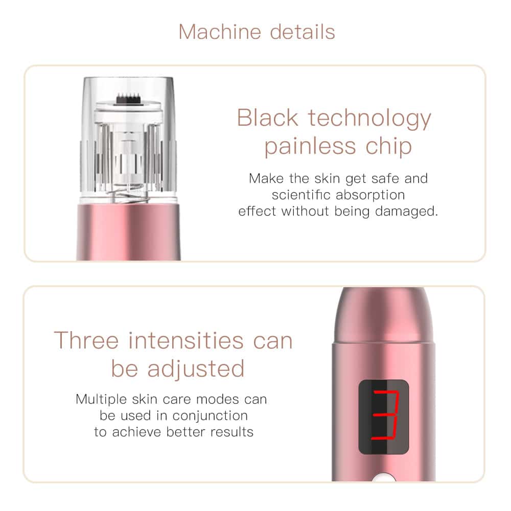 Electric Beauty Skin Firming Nano Therapy System Needle Derma Roller Microneedle Machine Dermaroller Microneedling Pen插图4