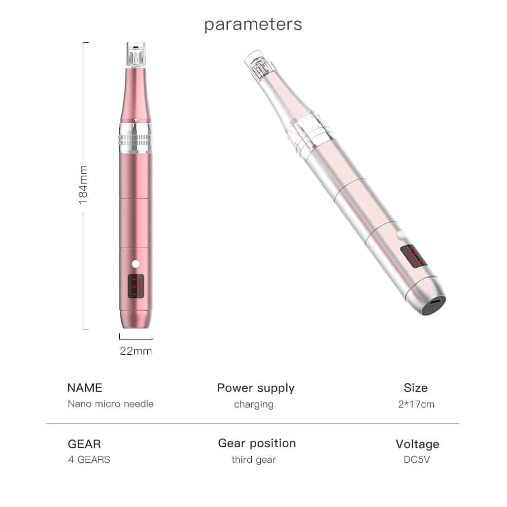 Electric Beauty Skin Firming Nano Therapy System Needle Derma Roller Microneedle Machine Dermaroller Microneedling Pen插图2