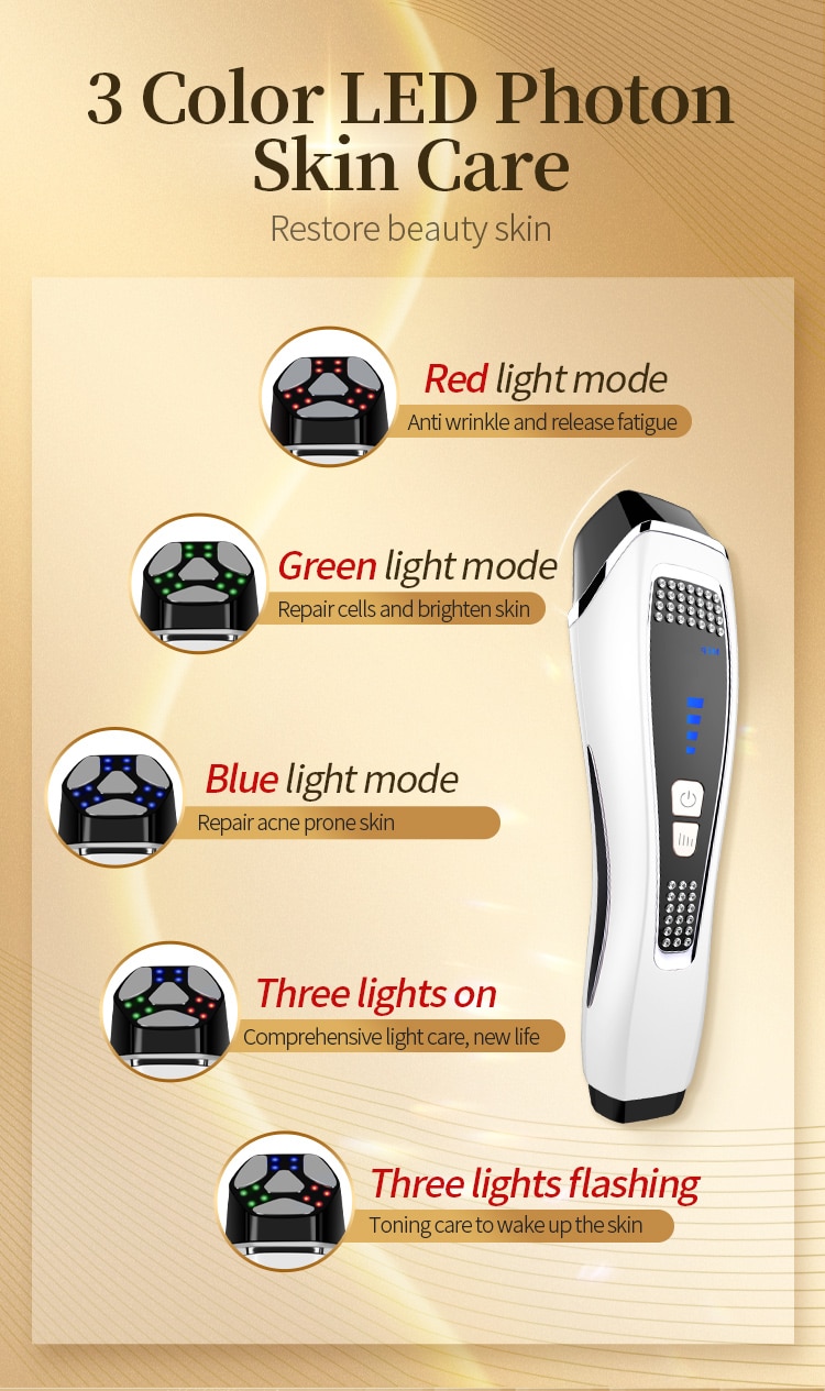 Home Use Face Lifting Instrument Skin Tightening Massager Wrinkle Remover Device Light Therapy RF Beauty Machine插图3
