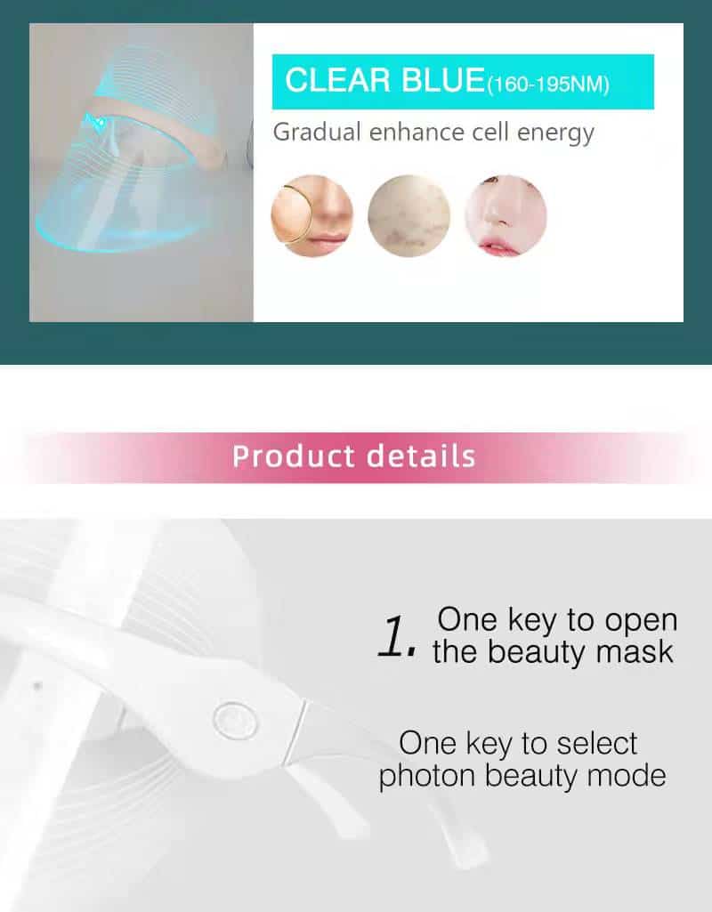 Hot Selling Acne Treatment Mask PDT Machine Custom 3 & 7 Color Facial Beauty Therapy Skin Care Led Light Mask插图7