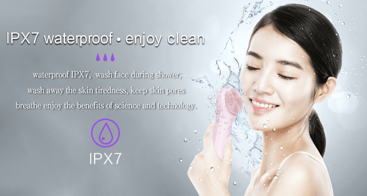 2023 New Design IPX7 Waterproof Facial Cleansing Brush Electric Handheld Damping Silicone Facial Cleansing Brush插图1